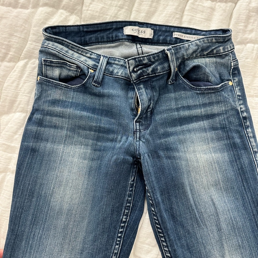 Guess Blue Skinny Jeans with Vintage Wash